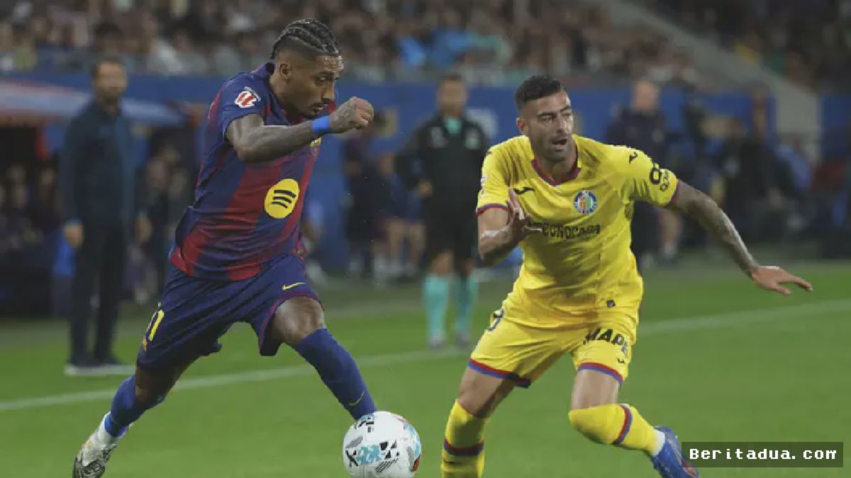 Raphinha Berebut Bola, Barcelona vs Getafe Berakhir Sengit di La Liga