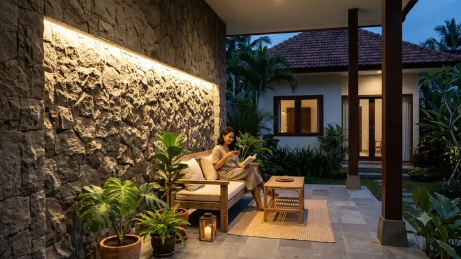Tips Desain Teras Nyaman dengan Lampu Dinding Warm White