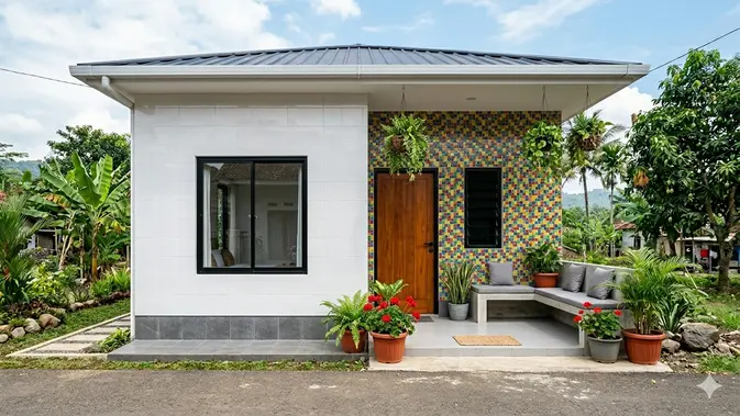 Ide Rumah Minimalis Berdinding Keramik untuk Suasana Desa