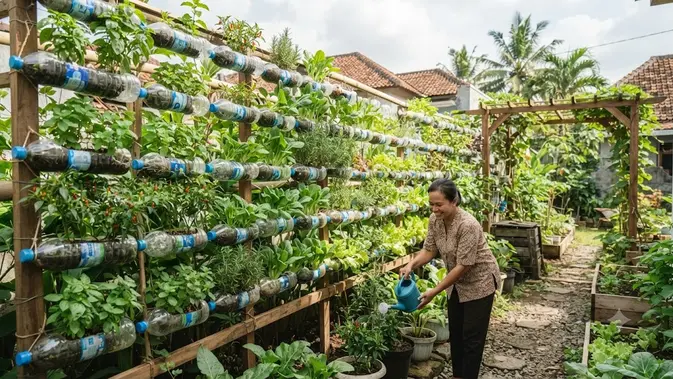 Dinding Hidup dari Botol, Cara Keren Sulap Sampah Jadi Oasis Vertikal