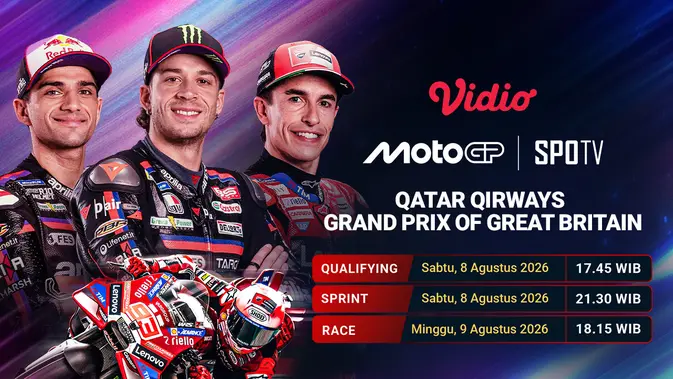MotoGP Inggris 2026 Live di Vidio, Siap-siap Gaspol Akhir Pekan!