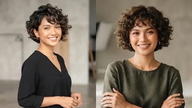 Inspirasi Model Rambut Pendek Keriting Bebas Efek Wajah Bulat