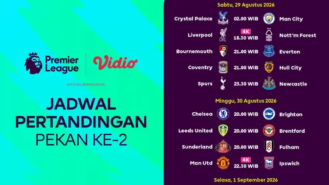 Jadwal Premier League 2026/27 Resmi Mengudara di Vidio