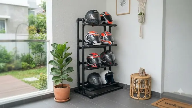 Helm Berantakan Terus? Sulap Pipa PVC Bekas Jadi Rak Helm Auto Rapi