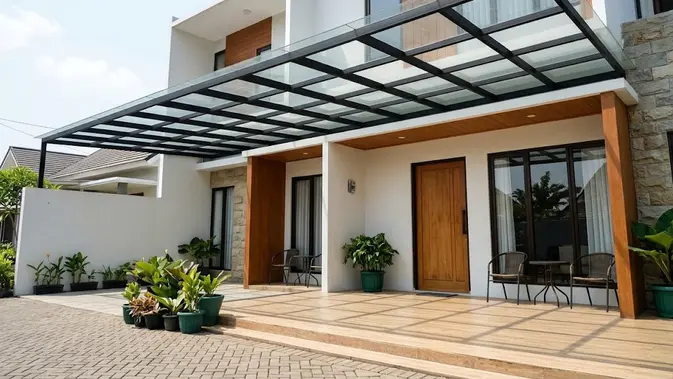 Kanopi Depan Rumah Tanpa Bikin Teras Gelap, Intip Modelnya