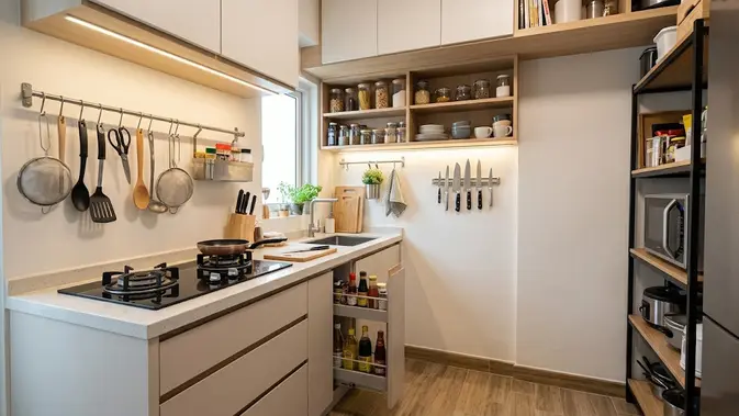 Dapur Mungil? Ini Trik Penyimpanan Vertikal Biar Masak Tetap Leluasa