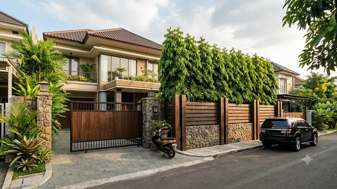 Pagar Glodokan Tiang + Batu Alam, Rumah Lo Auto Tampil Mewah