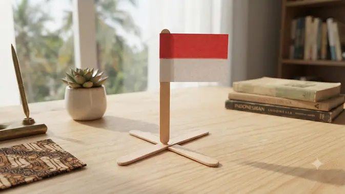 Stik Es Krim Bekas Disulap Jadi Bendera Mini, Gemas Parah!