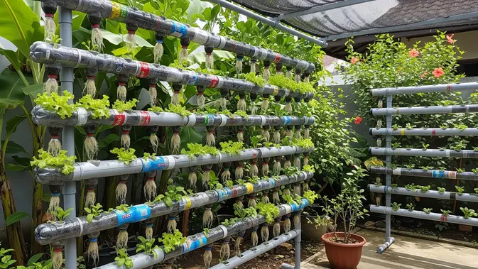 Sulap Botol Bekas Jadi Menara Hidroponik, Sayur Gratis Sepanjang Masa
