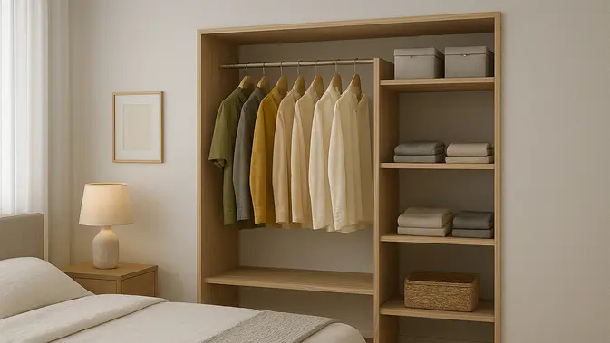 Open Closet Minimalis: Solusi Cerdas Kamar Tidur Estetik ala Gen-Z