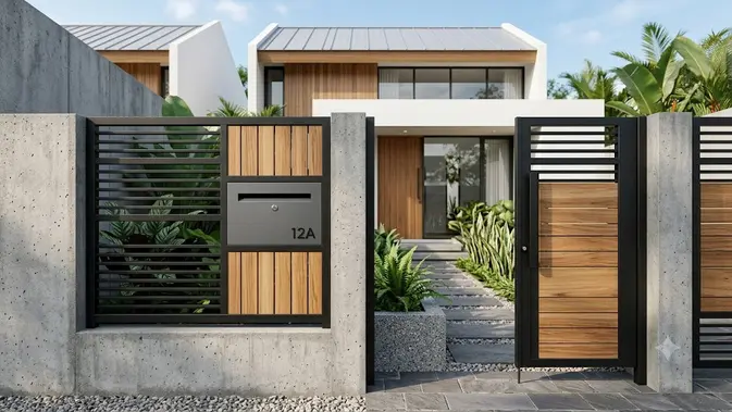 Pagar + Kotak Surat Modern: Fasad Rumah Jadi Estetik Banget