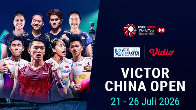 Victor China Open 2026 Hadir di Vidio, Siap-siap Nobar, Bestie!