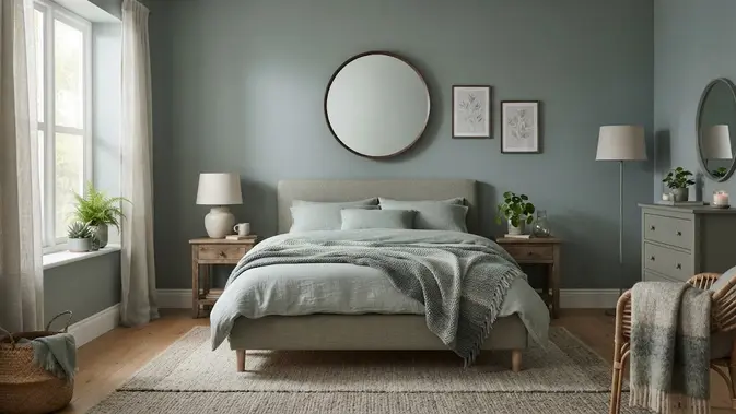 Grey-Green, Warna Tunggal yang Bikin Kamar Tidur Estetik Maksimal