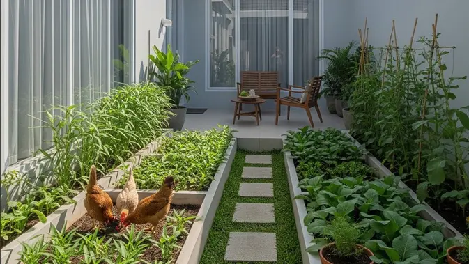 Pekarangan Sempit Bukan Masalah! Ini Cara Bikin Kebun Pakan Ayam