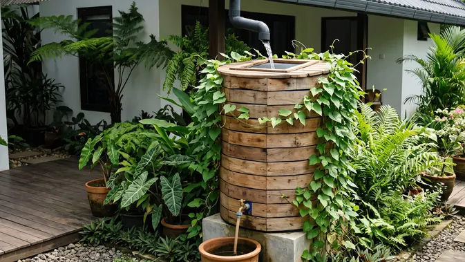 Hack Keren! Drum Plastik Bekas Auto Jadi Bak Air Hujan