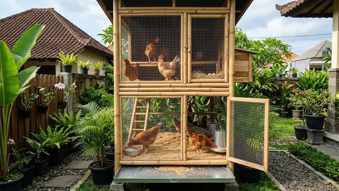 7 Model Kandang Ayam Rapi yang Bikin Halaman Makin Estetik