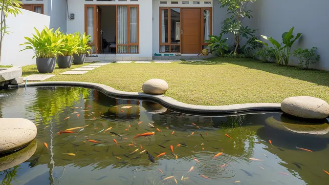 Kolam Ikan Dangkal Ramah Anak, Solusi Estetik Rumah Minimalis
