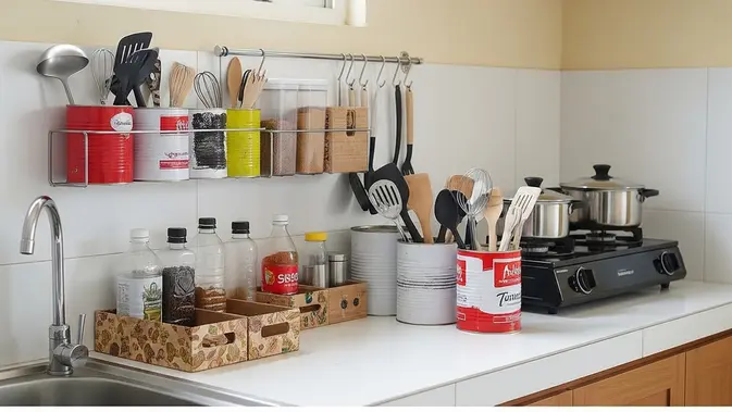 DIY Storage Dapur dari Barang Bekas, Auto Hemat!