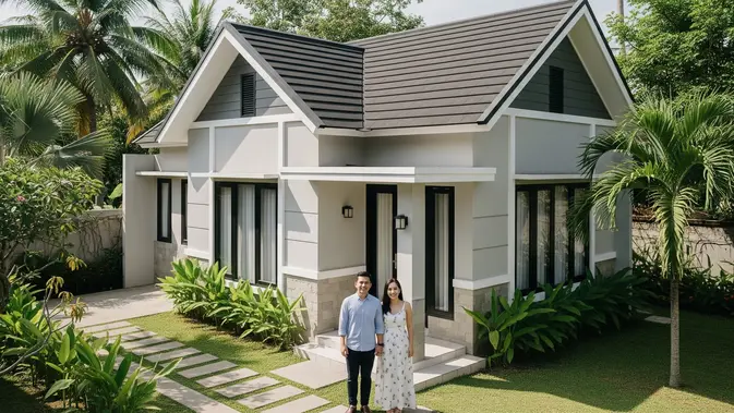 Rumah Atap Mansard Minimalis, Hunian Estetik Buat Pasangan Baru Nikah