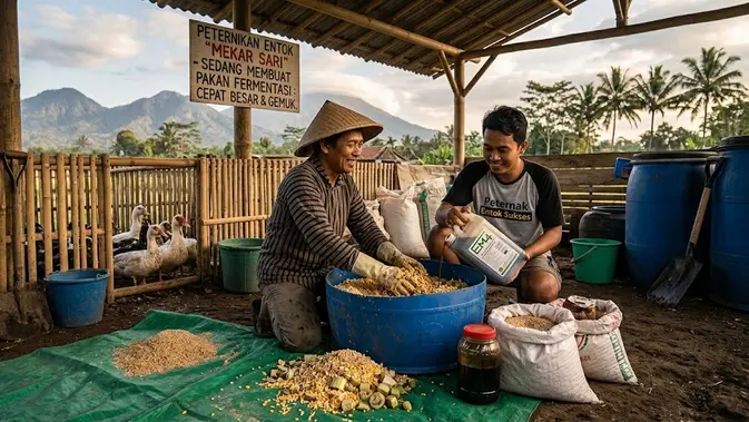 Pakan Fermentasi Entok, Trik Bikin Bebek Gemuk Tanpa Boncos