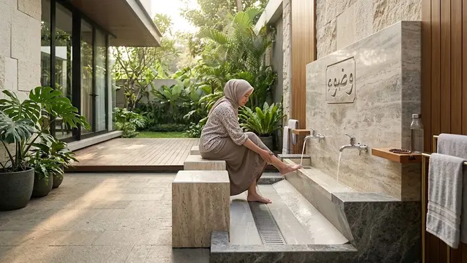 Tempat Wudhu Sekaligus Cuci Kaki Viral di Medsos, Netizen Auto Salting