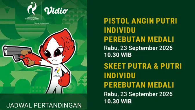 Asian Games 2026 Menembak: Jadwal Putra & Putri