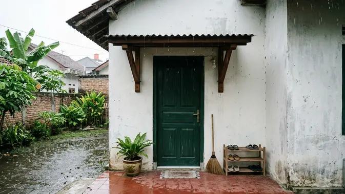 Kanopi Mini di Pintu Belakang, Solusi Anti Kehujanan yang Viral