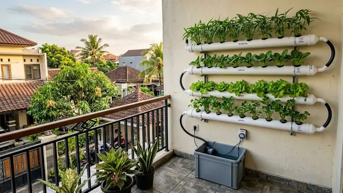 Balkon Sempit Bukan Halangan, Ini 9 Model Hidroponik Bertingkat yang Gampang Dibuat