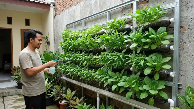 Jarak 5 Cm Jadi Kunci Kebun Botol Vertikal Antimainstream