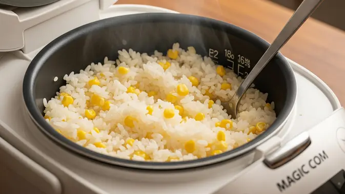 Resep Nasi Jagung Pakai Magic Com, Praktis Buat Anak Kos