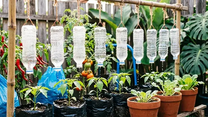 Penyiram Tanaman Otomatis dari Botol Bekas, Gampang Banget Bikinnya!