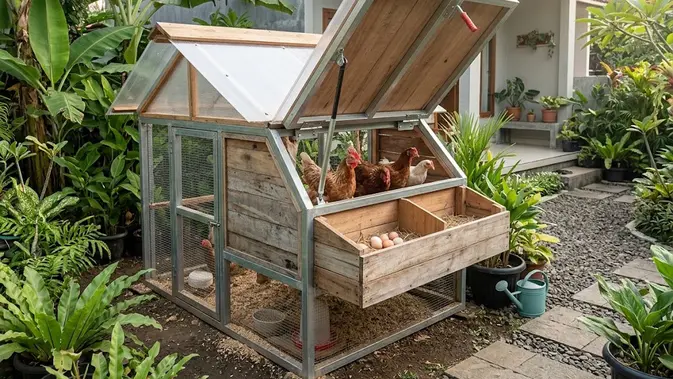 Kandang Ayam Atap Buka-Tutup Lagi Viral, Ternak di Rumah Makin Gampang