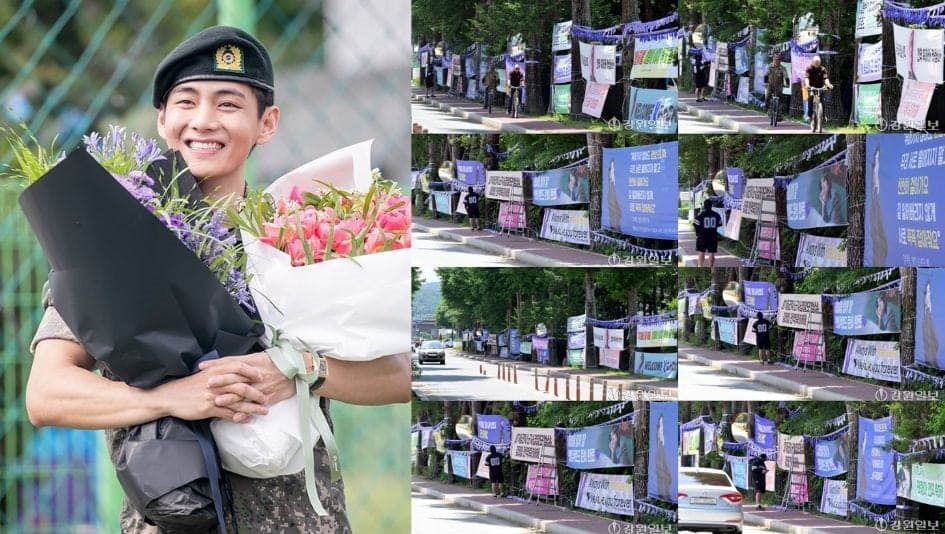 Super Meriah! V ROAD Borahae Sambut Taehyung BTS Pulang Wamil, ARMY Penuhi Jalan dengan 130 Spanduk Penuh Makna!