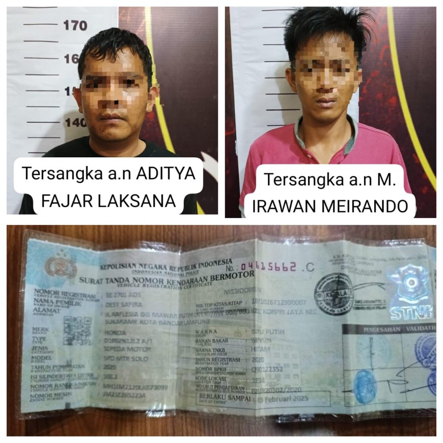 Geng Curanmor Bumi Sai Wawai Dibekuk, Dua Pelaku Ditangkap, Tiga Lainnya Buron!