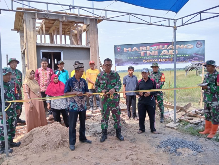 TNI AD Lampung Timur Bersihkan Pasar dan Tanam Ratusan Pohon Rayakan Hari Juang
