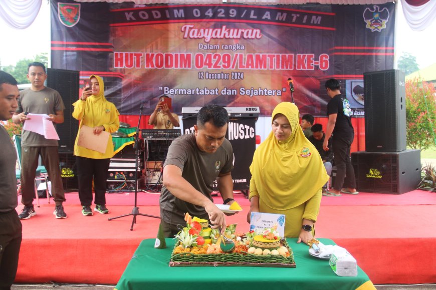 Kodim 0429/Lamtim Rayakan HUT ke-6, Jaga Soliditas Demi Kemajuan Lampung Timur