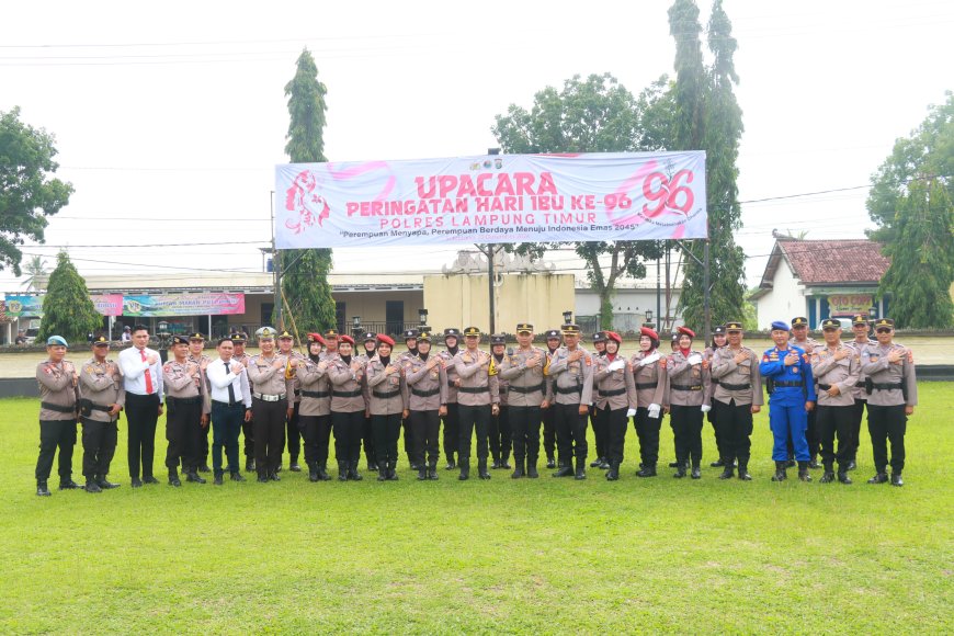 Polres Lampung Timur Rayakan Hari Ibu ke-96 dengan Upacara Khidmat