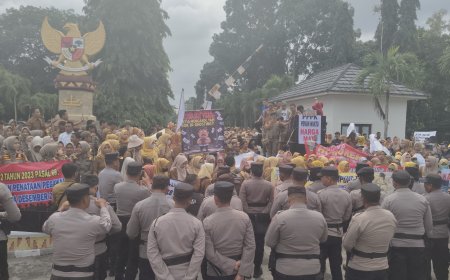 Ribuan Tenaga Honorer Lampung Timur Gelar Aksi Damai di DPRD, Ini Tuntutannya