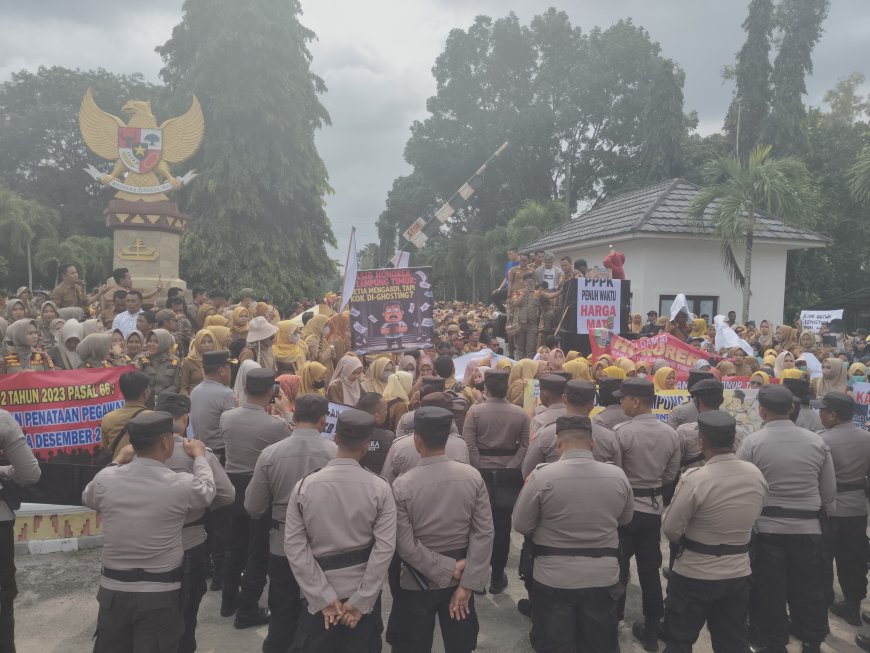 Ribuan Tenaga Honorer Lampung Timur Gelar Aksi Damai di DPRD, Ini Tuntutannya