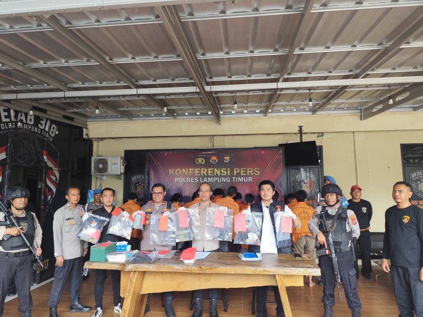 19 Tersangka Ditangkap, Polres Lampung Timur Berhasil Ungkap 19 Kasus Kriminal Jelang Ramadan
