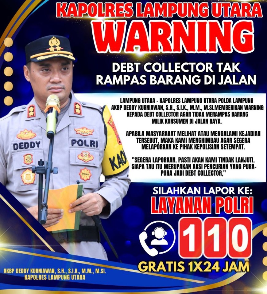 Polres Lampung Utara Siap Tindak Tegas Aksi Debt Collector di Jalan