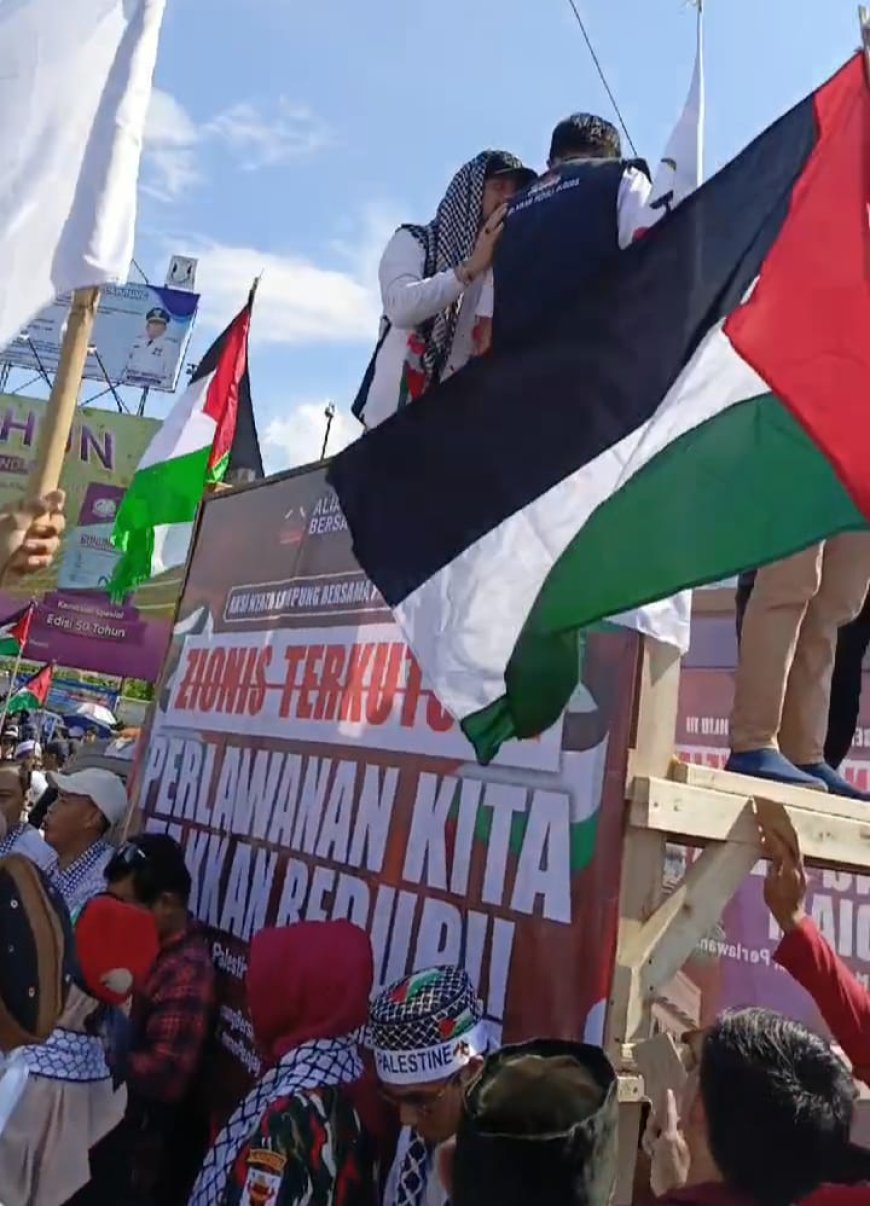 Aksi Protes Melawan Agresi Zionis di Pusat Kota Bandar Lampung