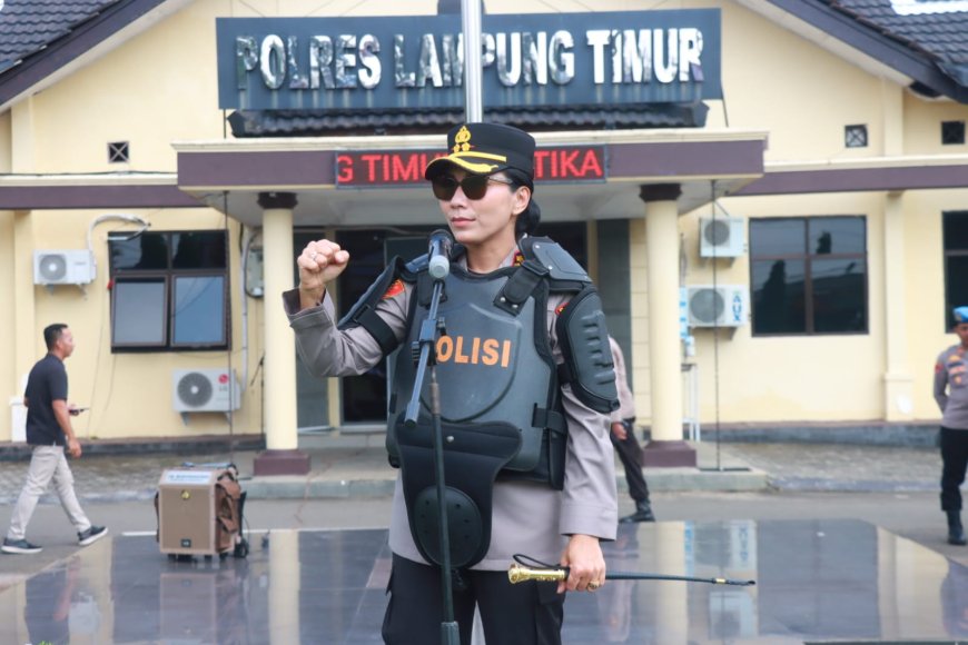 Polres Lampung Timur Gelar Latihan Pengendalian Massa Jelang May Day