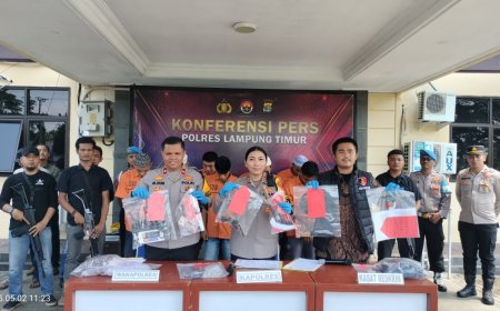 Sebulan Terakhir, Polres Lampung Timur Tangkap 10 Tersangka Kejahatan Konvensional, Ini Rinciannya