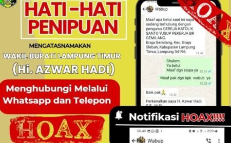 Waspada Penipuan Mengatasnamakan Wakil Bupati Lampung Timur