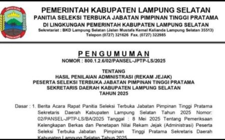 Lampung Selatan Cari Sekda Baru, 9 Kandidat Bersaing