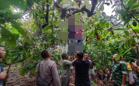 Seorang Pria Warga Kecamatan Sukadana Gantung Diri di Pohon Kakao