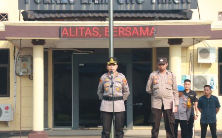 Kapolres Lampung Timur Pimpin Apel Pagi, Tekankan Waspada Cuaca Ekstrem dan Keselamatan Personel