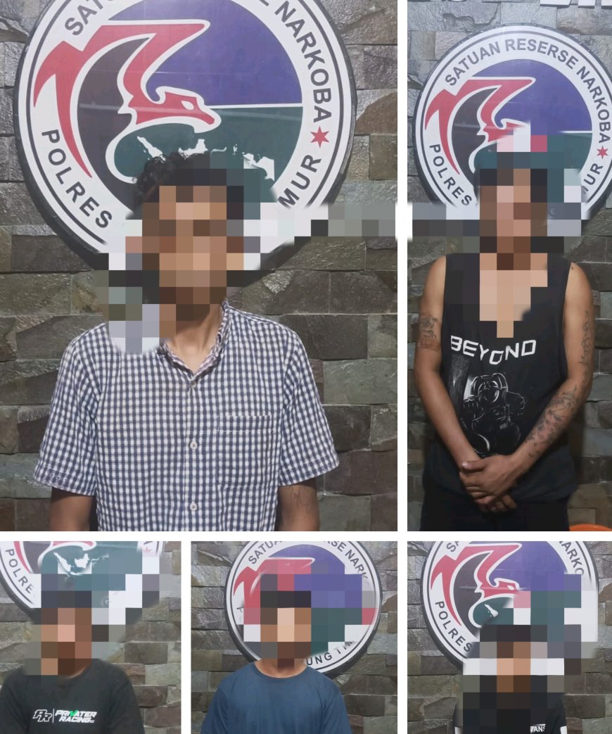 Polres Lampung Timur Gagalkan Peredaran Narkoba, Amankan Lima Tersangka dan Barang Bukti Berharga