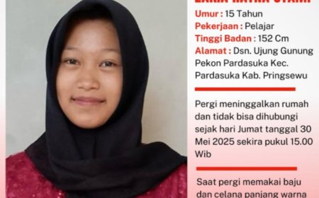 Gadis Muda Hilang dari Rumah di Pringsewu, Masyarakat Diminta Bantu Pencarian Zakia